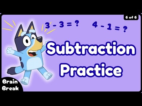 Subtraction Brain Break for Kids! Fun Math Movement Game 🏃‍♂️(Part 6 of 6)