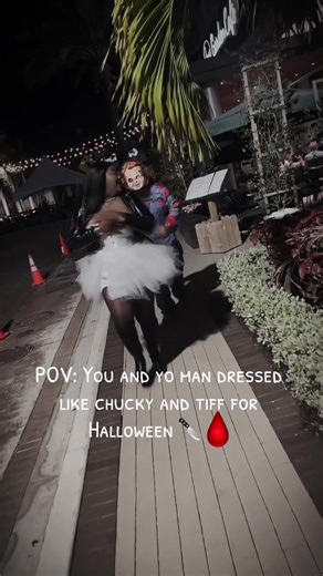 Chucky and Tiff 🔪 i know its almost thanksgiving but i just got the video 😂 #halloween2023 #chucky #chuckyandtiffany #brideofchucky #couple #couplecostumes