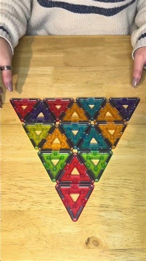 2D to 3D Triangle to Pyramid 🔺 #polydron #shorts