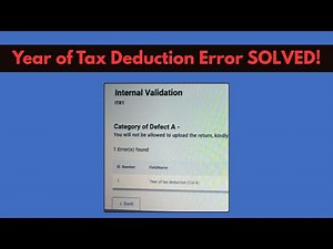 How to Fix "Year of Tax Deduction Col 4" Error in ITR | Step-by-Step Guide to Correct TDS Entries