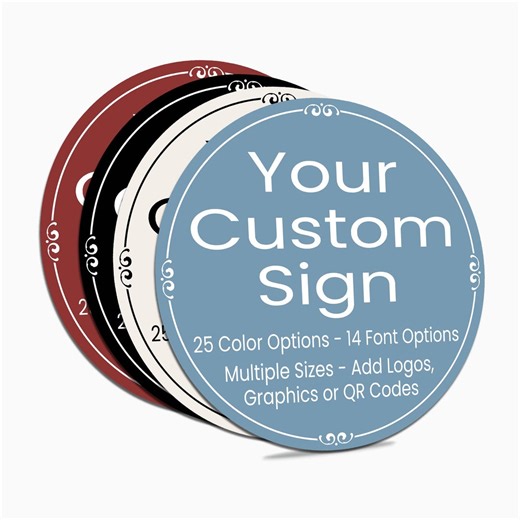 Custom Business Sign, Round Logo Sign, Personalized Storefront Sign, Outdoor Business Signage, Weatherproof Sign, Business Logo, Shop Sign