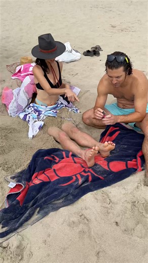 His face when he realizes who's feet he's touching! | Max Climax