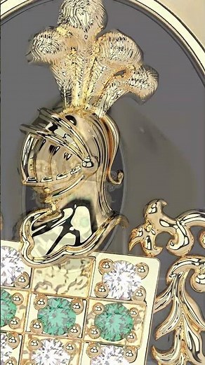 Custom Family Coat of Arms Signet Ring | Diamond, Emerald & Black Enamel Gold Ring | Pel & Co.