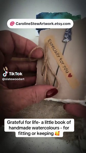 A little collection in book form of handmade watercolours for humble gratitude- available in my etsy shop - a home, a friend, new beginnings, nature and a blank page for your message #etsyshop #nature #friends #newbeginnings #keepsake