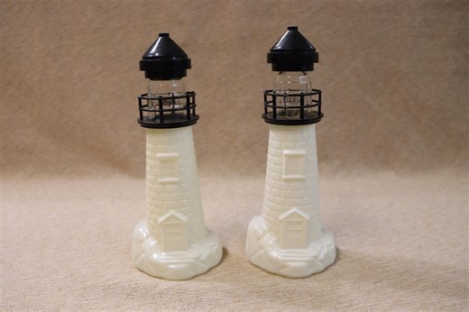 Pair of Vintage Old Spice Lighthouse Decanters Made in USA - Etsy