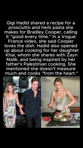 Gigi Hadid Cooks Prosciutto Pasta for Bradley Cooper #GigiHadid #BradleyCooper #VogueFranceis #Pasta
