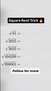 31K reactions · 3.5K shares | Square root tricks.... #squareroottricks #squareroots #maths #mathstricks #mathstrick #education #mathsquestions @mathswalaamitsir | mathswalaamitsir | Facebook