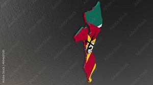 Mozambique map 3d. 3d map of Mozambique.