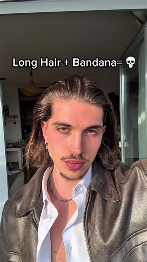 Long hair bandana =💀 #fyp #viraltrend #menstyle #longhairmen #hairstyle