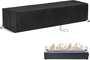 Outdoor 28 inch Rectangular Table Top Propane Fire Pit Cover, 40,000 BTU Tabletop Gas Firepit Cover for BAIDE HOME Patio,Outdoor Portable Fireplace Rectangular Fire Cover - 28 x 7 x 8 Inch