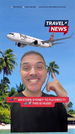 Fiji Airways has just announced DIRECT flights from Western Sydney International (WSI) to Nadi, Fiji! 🌴☀️ And yes… you can book them NOW! 👀 📅 First flight: Friday, 19 March 2027 ✈️ 3 flights every week: ➡️ Monday ➡️ Friday ➡️ Sunday 🛫 WSI → Nadi Flight FJ990 🕚 Departs 11:55pm 🕔 Arrives 4:55am the next morning 🛬 Nadi → WSI Flight FJ991 🕖 Departs 7:10pm 🕚 Arrives 10:55pm ⏱️ Flight times can vary during daylight saving. The flights will be operated by Fiji Airways' Boeing 737 MAX 8, with 1