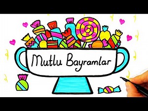 Şeker Bayramı Resmi Çizimi - Bayram Şekeri Çizimi - Ramazan Bayramı Resmi Çizimi - Şeker Çizimi
