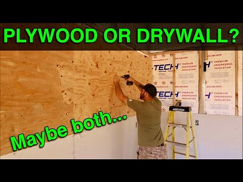 Sheathing The New Shop With Plywood AND Drywall! | Walker's Woodworks New Shop Build Out Pt. 3