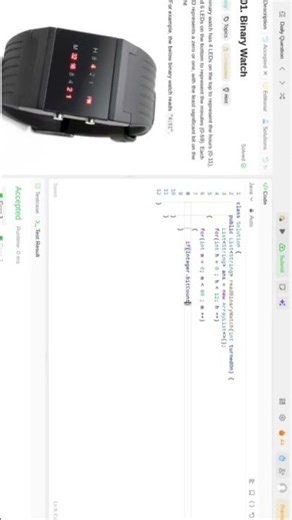 #leetcode #coding daily leetcode problem 401 in java #likeandsubscribe