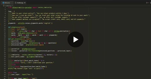 Python NLP Chatbot using NLTK and TF-IDF | Baiduryajyoti Sahoo posted on the topic | LinkedIn