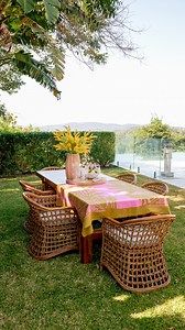 Longer days, warmer nights, and the perfect setting for outdoor entertaining. 💛🩷 Make your outdoor space your new favourite spot with our handwoven Elly Outdoor Chairs and Farm recycled timber dining table; each one packed with character and comfort and ready for your next summer catch-up. Pop in-store to see our brand-new summer essentials or shoot us a message to grab yours before they’re gone! | Eclectic Style