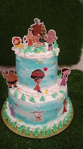 Two step Chhota Bheem theme cake