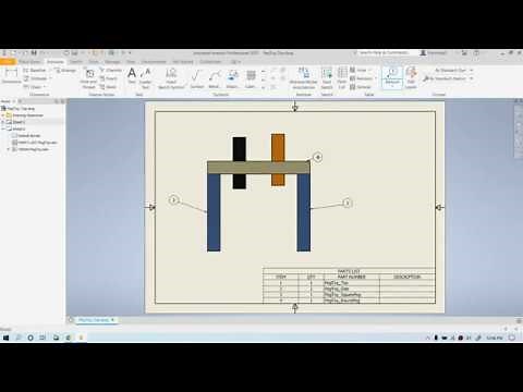 Autodesk Inventor 2021 How to Create a Parts List in Drawing