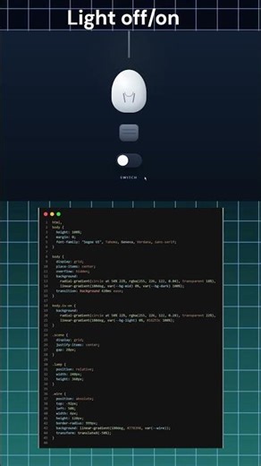 ight bulb UI with switch button #coding #programming #python