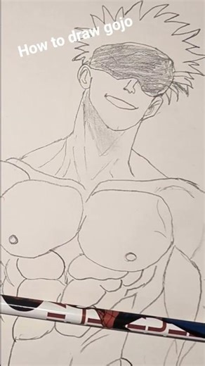 Drawing Gojo Satoru with Muscles | Jujutsu Kaisen Sketch Tutorial for Beginners