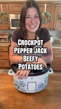 Crockpot Pepper Jack Beefy Potatoes! #recipe #easyrecipe #cooking #dinner #food #foodie #cook #yum