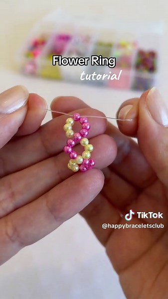 DIY Flower Beaded Ring Tutorial