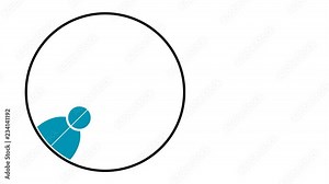 People logo. Group teamwork symbol of eight persons in a circle.4K resolution motion graphic