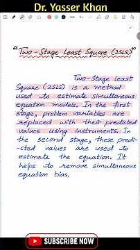 Two Stage Least Square | 2SLS | Econometrics | Advanced Econometrics | Economics UGC NET UPSC NET