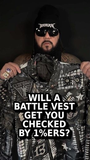 Will A Battle Vest Get You Checked By 1%ers? #bikerlife #motorcycle