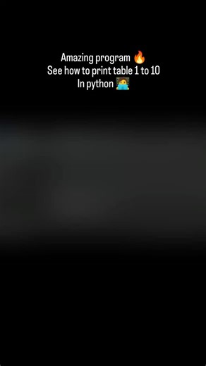 sheetal saini | Amazing program 🔥 Print table 1 to10 #programming #code #engineering #follow4follow #likeme | Instagram