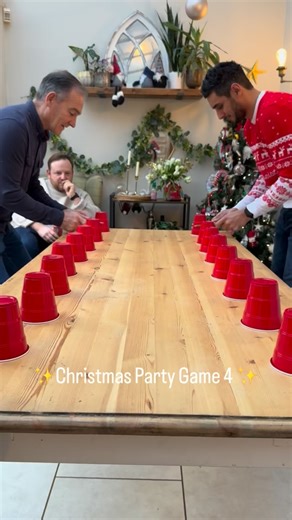 S O P H I E D A V I D ⭐️ on Instagram: "✨Christmas Party Game 4✨ Stack the cups using chop sticks/ pencils! Looks easier than it is, I was TERRIBLE at this one. Race against the clock! #christmasparty #christmasgames #familygames"