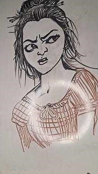Angry girl made by marker 😠