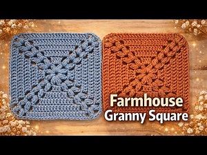 How to crochet Farmhouse Granny Square – Easy Crochet Tutorial | Puff Stitch Pattern #crochet #diy