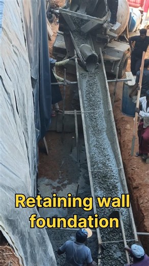 💪🧱 Retaining wall foundation in progress