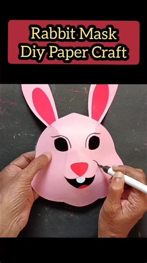 Rabbit Mask Diy Paper Craft. #rabbitmask #bunnymask #shorts #ytshorts