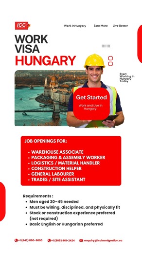 🇭🇺 Now Hiring – Seasonal Work Opportunities in Hungary! 🌍✨ 📋 Type of Work: Seasonal jobs in warehouses (sorting, packaging, assembly of goods) and construction support (material preparation, cleaning, assisting craftsmen). 📝 Responsibilities: • Performing physical work in warehouses & construction sites • Following safety rules • Completing tasks assigned by shift managers 👷 Requirements: • Men aged 20–45 years • Willingness to work, discipline & physical endurance • Experience in warehous