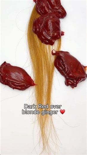 Dark red semi-permanent color on blonde ginger hair ❤️ Pallure Color Pigment Refresher