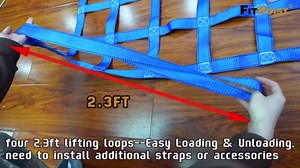 Cargo Lifting Net 1212LBS, 4.92'x4.92' Safety Lifting Net Straps for Hoist 10cm Square Mesh, Sling Hoisting Net, Heavy Duty Cargo Net for Construction Moving Hoisting Loading Unloading (Blue)