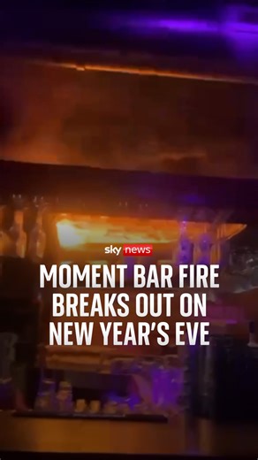 Watch the moment a fire at a Swiss ski resort broke out on New Year’s Eve. Around 40 people are feared dead. https://trib.al/iwJ56r6 | Sky News
