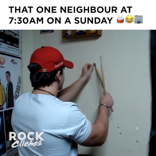 793K views · 9.7K reactions | That one neighbour who be drumming at 7am on your day off #Happy #Funny #Drum #Drumming #Relatable #Content #Love #Inspire #Music #Apartments #Music #DayOff #Inspiration #Angry #Meme #Mad | Happy Mag | Facebook