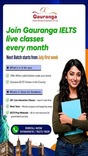 🎯 Join Gauranga IELTS Live Classes and prepare for success with expert guidance.