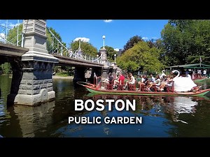 🇺🇸 Walking Through Boston Public Garden on a Sunny Summer Day [4K]