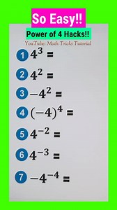 FAST Tricks: Power of 4 Hacks that you need to know!! Follow & Like our Page for MORE Tricks Videos! 🔴 Facebook: Math Tricks Tutorial 👇👇👇 https://www.facebook.com/MathTricksTutorial 🔴 Facebook Group: Math Tricks Tutorial 👇👇👇 https://www.facebook.com/groups/851236926077371/?ref=share_group_link 🔴 YouTube: Math Tricks Tutorial 👇👇👇 https://www.youtube.com/@MathTricksTutorialVideos 🔴 Instagram: Math Tricks Tutorial 👇👇👇 https://www.instagram.com/math_tricks_tutorial/ 🔴TikTok: Math Tr