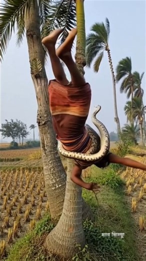 খেজুরের গাছ থেকে পড়ে গেল অজগর এর কাপড়ে #short #অজগর #foryoupageシ