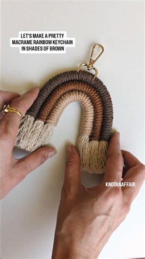 Macrame Rainbow Keychain Tutorial #macrame #short