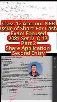 2081SetDQ12 Part 3 #issueofshares #boardexam #class12accounts #accounting #class12accountancy