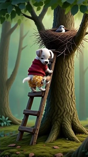 "Puppy Builds A Ladder To Help His Friend🐰🌟"#puppystory