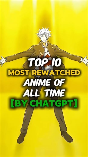 Top 10 most Rewatched anime of all time 🔥|#shorts #trending #anime #naruto #onepiece #dbz #jjk