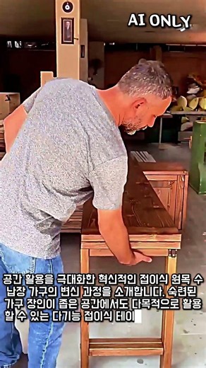 좁은 집 넓게 쓰는 트랜스포머 가구: 접이식 수납장 활용법 #worker #process #furniture #design #woodwork