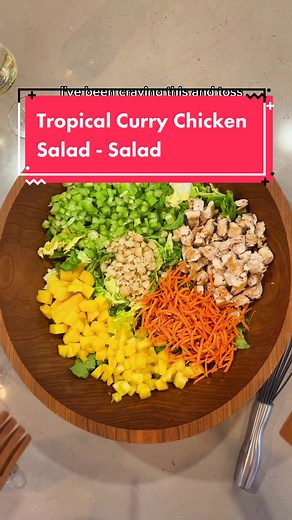 Tropical Curry Chicken Salad - Salad #saladsoftiktok #thesaladlab #currychicken #salad #tropicalsalad #curry #yum #easyrecipe